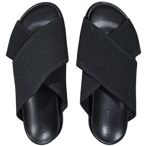 EVERLANE Black Knit Crisscross Strap Slide Sandals Women's Size 9